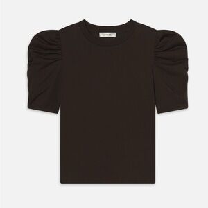 FRAME DENIM Black Puff Sleeve Top